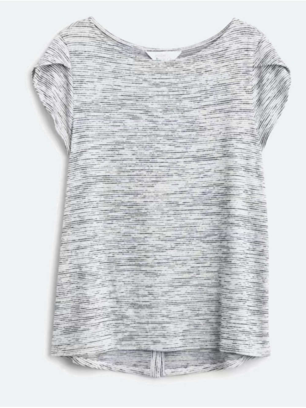 Market & Spruce Heathered Black-White Cap-Sleeve Tee